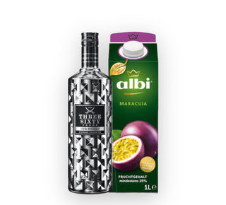 Three Sixty Vodka 0.7l + passion fruit juice 1l