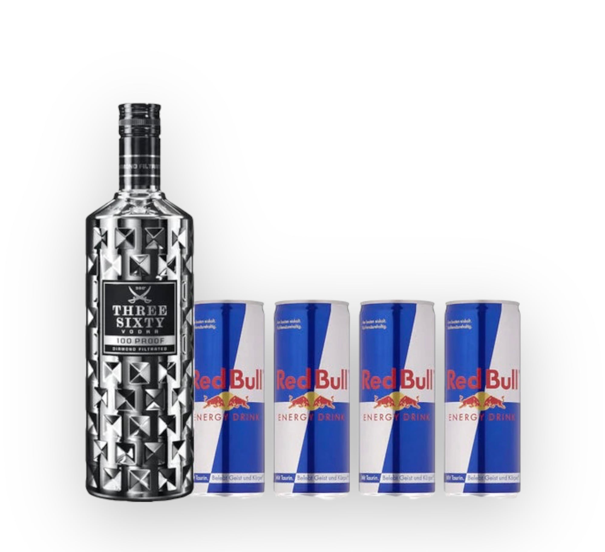 Three Sixty Vodka 0,7l + 4 x Red Bull 0,25l