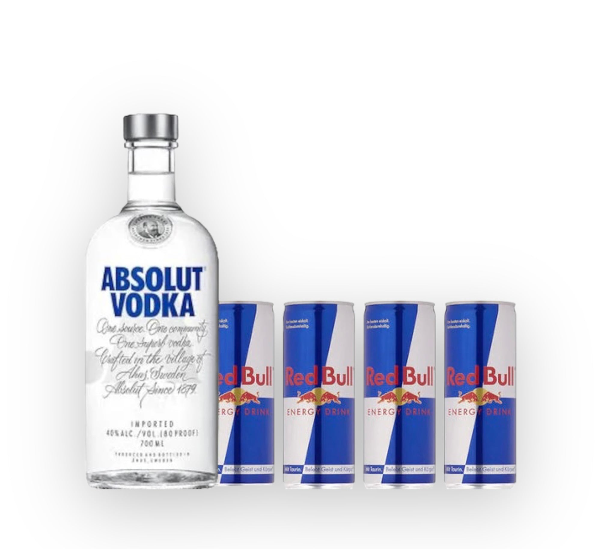 Absolut Vodka 0,7l + 4x Red Bull 0,25l